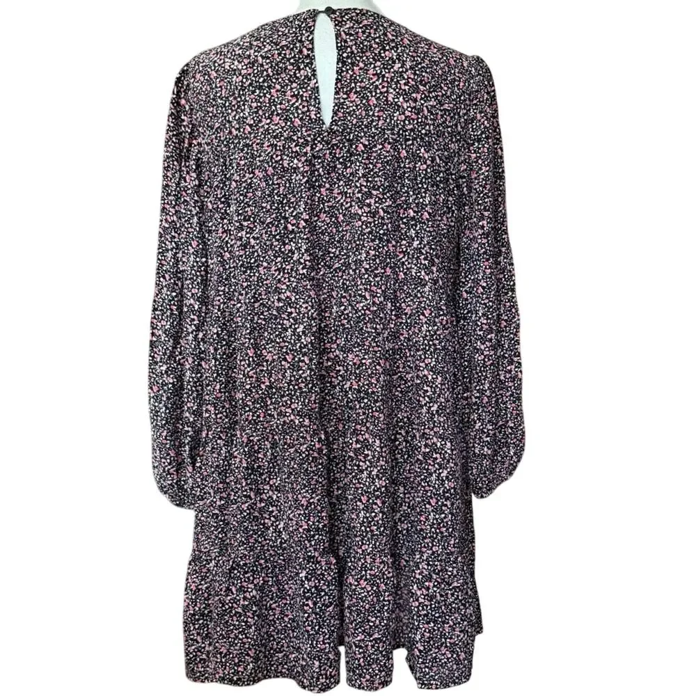 Zara ditsy floral tiered boho babydoll mini dress oversized layer tiers M medium - Picture 6 of 7